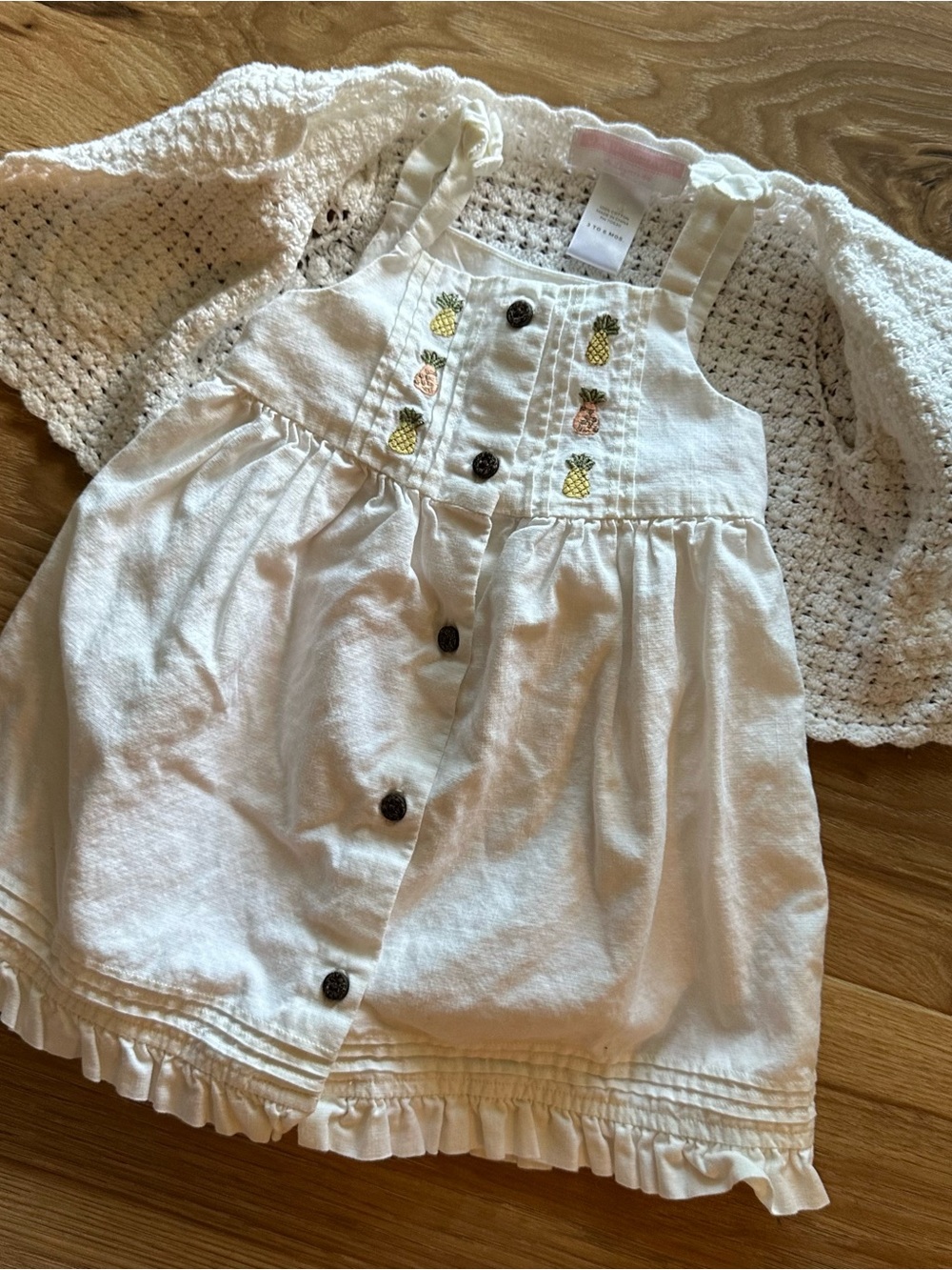 Janie and Jack Cream Dress Crochet Cardigan - Picture 2 of 6